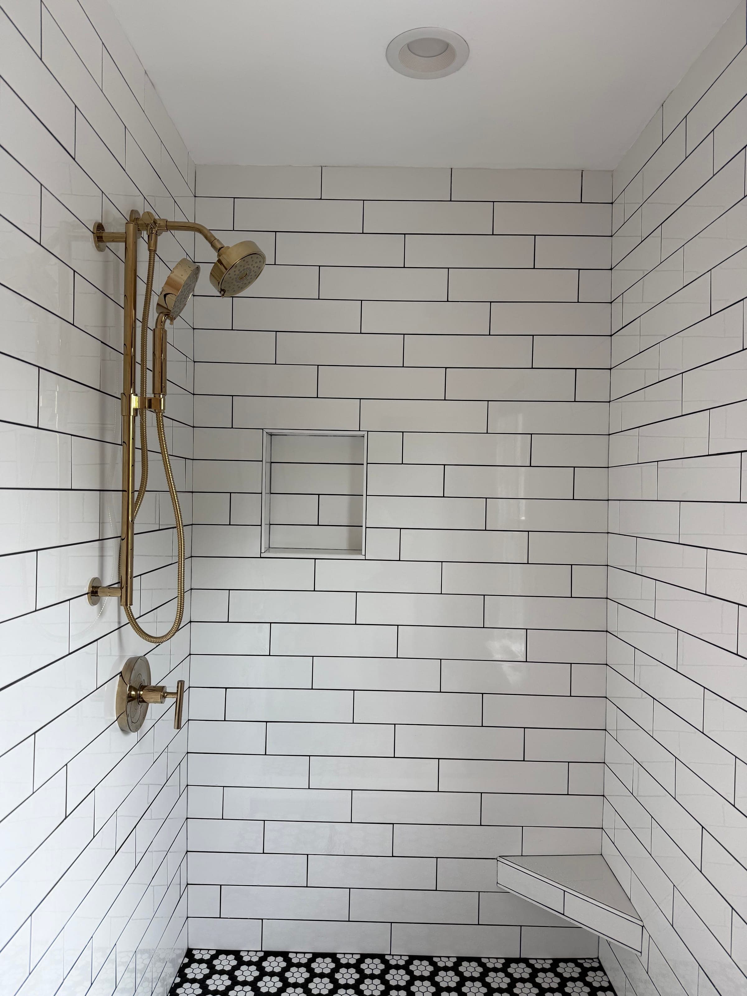 Manassas Bath, Daisy Mosaic Shower, Manassas — finished work, photo 4