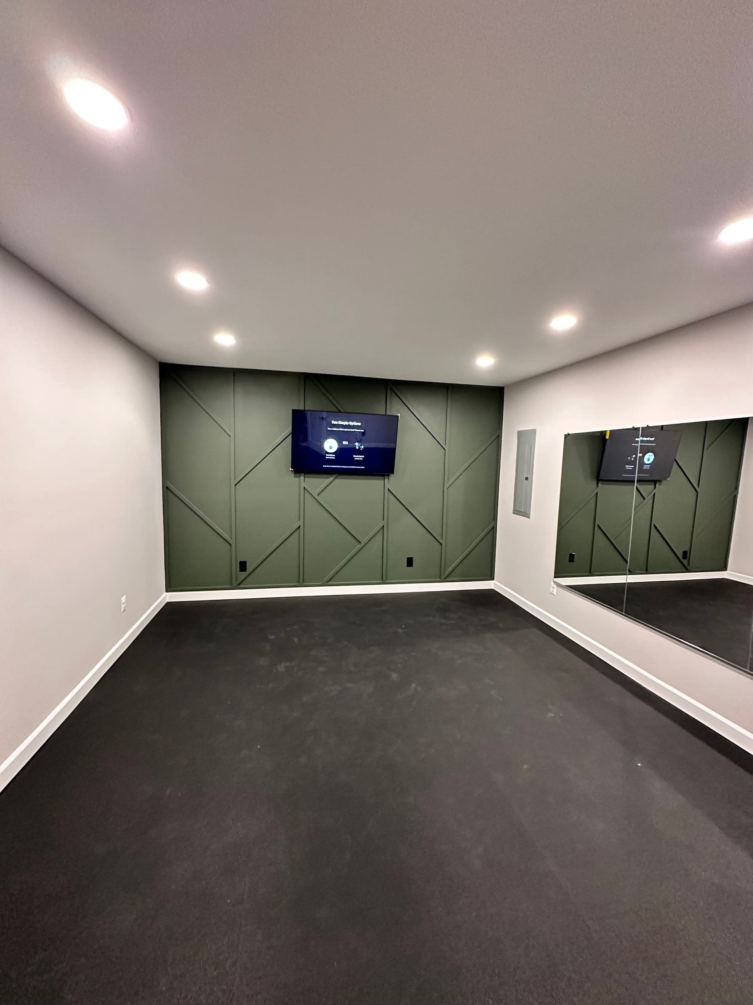 Basement Home Gym, Mirror Wall, Northern Virginia — finished work, photo 2