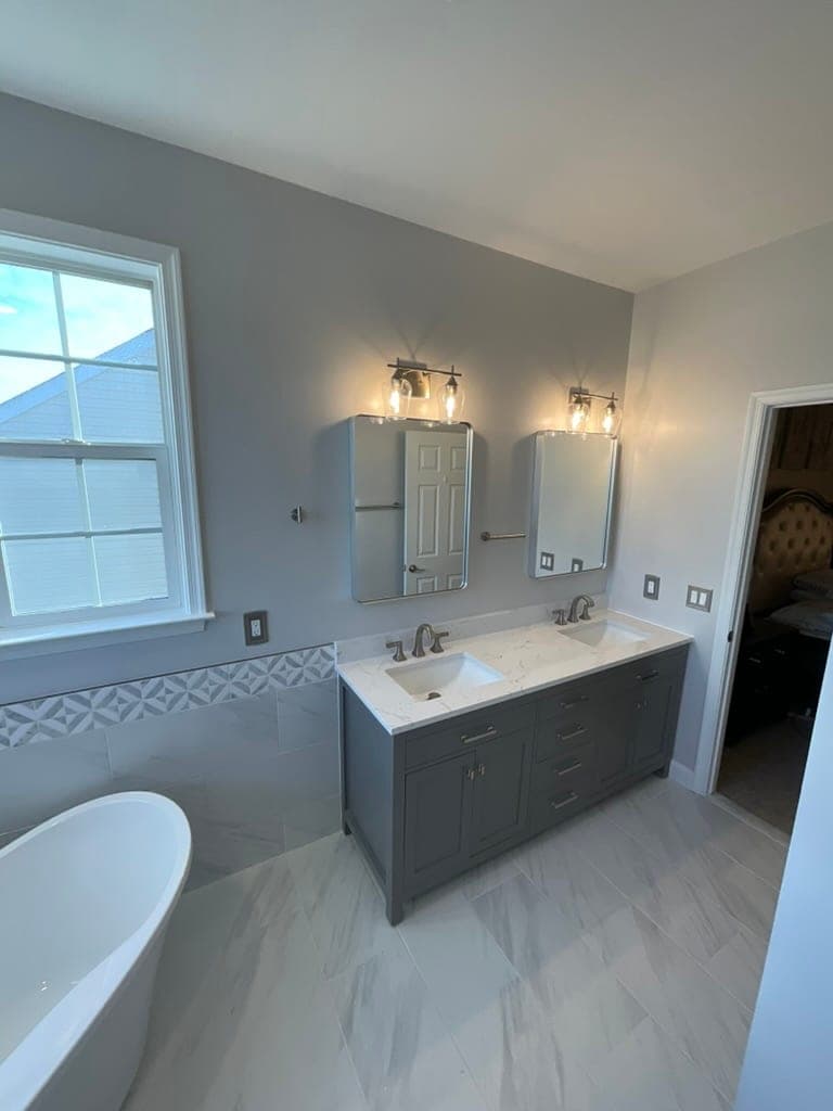 Master Bath, Freestanding Tub & Frameless Glass, Northern Virginia — finished work, photo 8