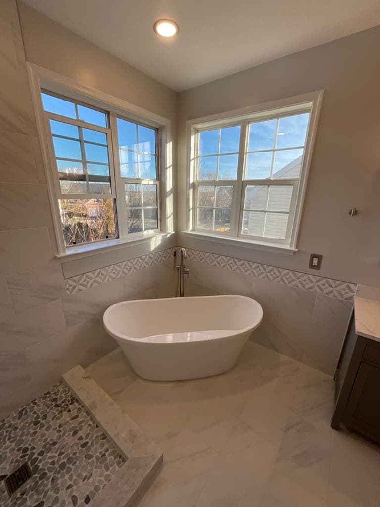 Master Bath, Freestanding Tub & Frameless Glass, Northern Virginia — finished work, photo 2
