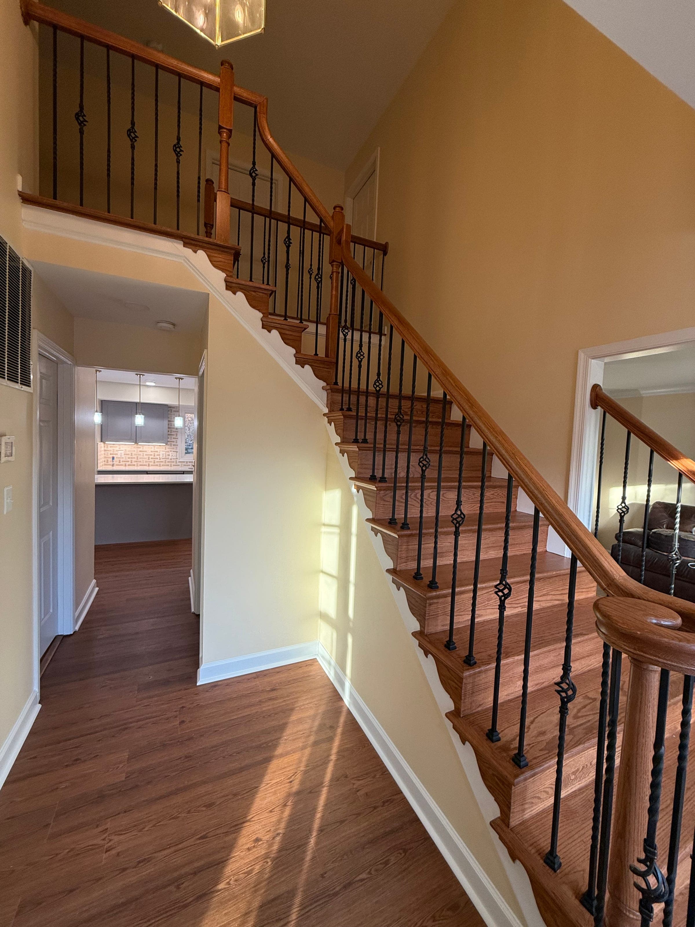Foyer Staircase, Oak & Iron Rebuild, Northern Virginia — finished work, photo 1