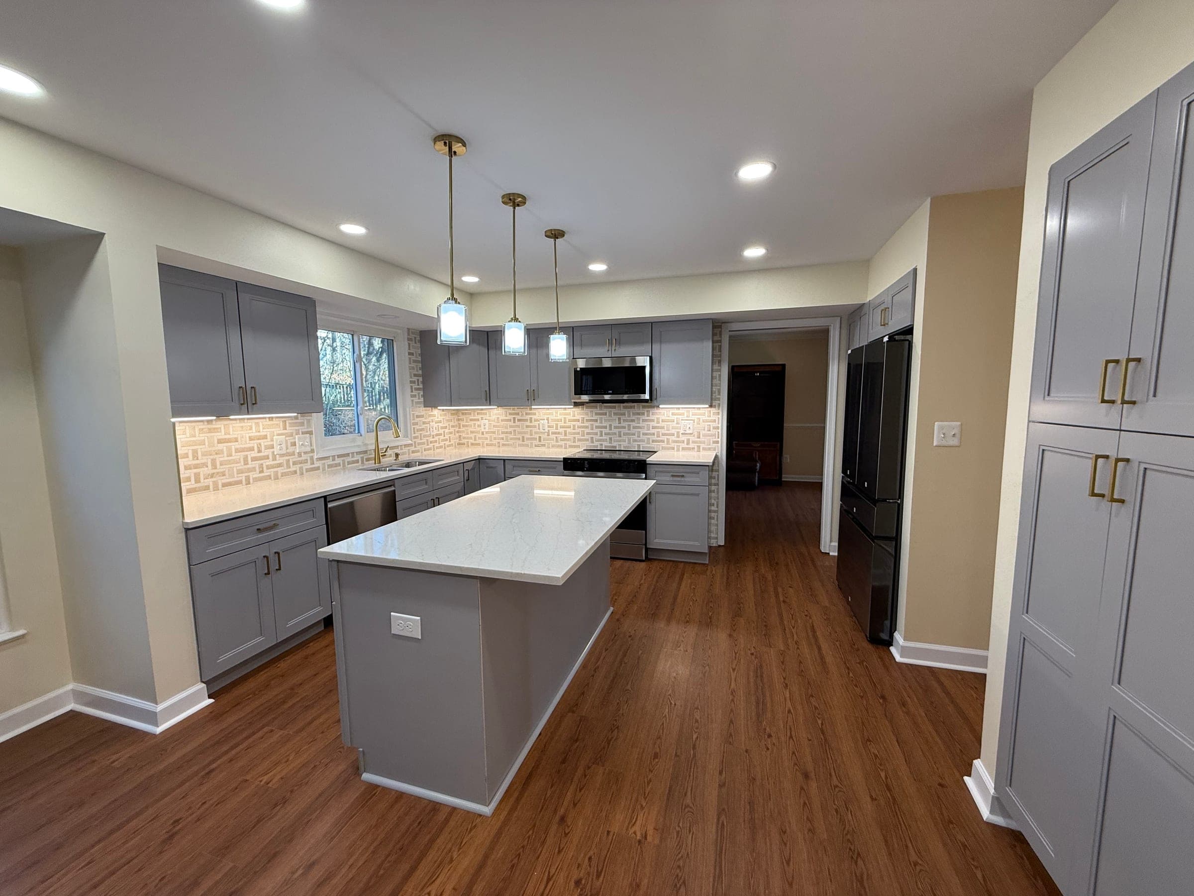 Gray Kitchen, Basketweave & Brass, Northern Virginia — finished work, photo 6