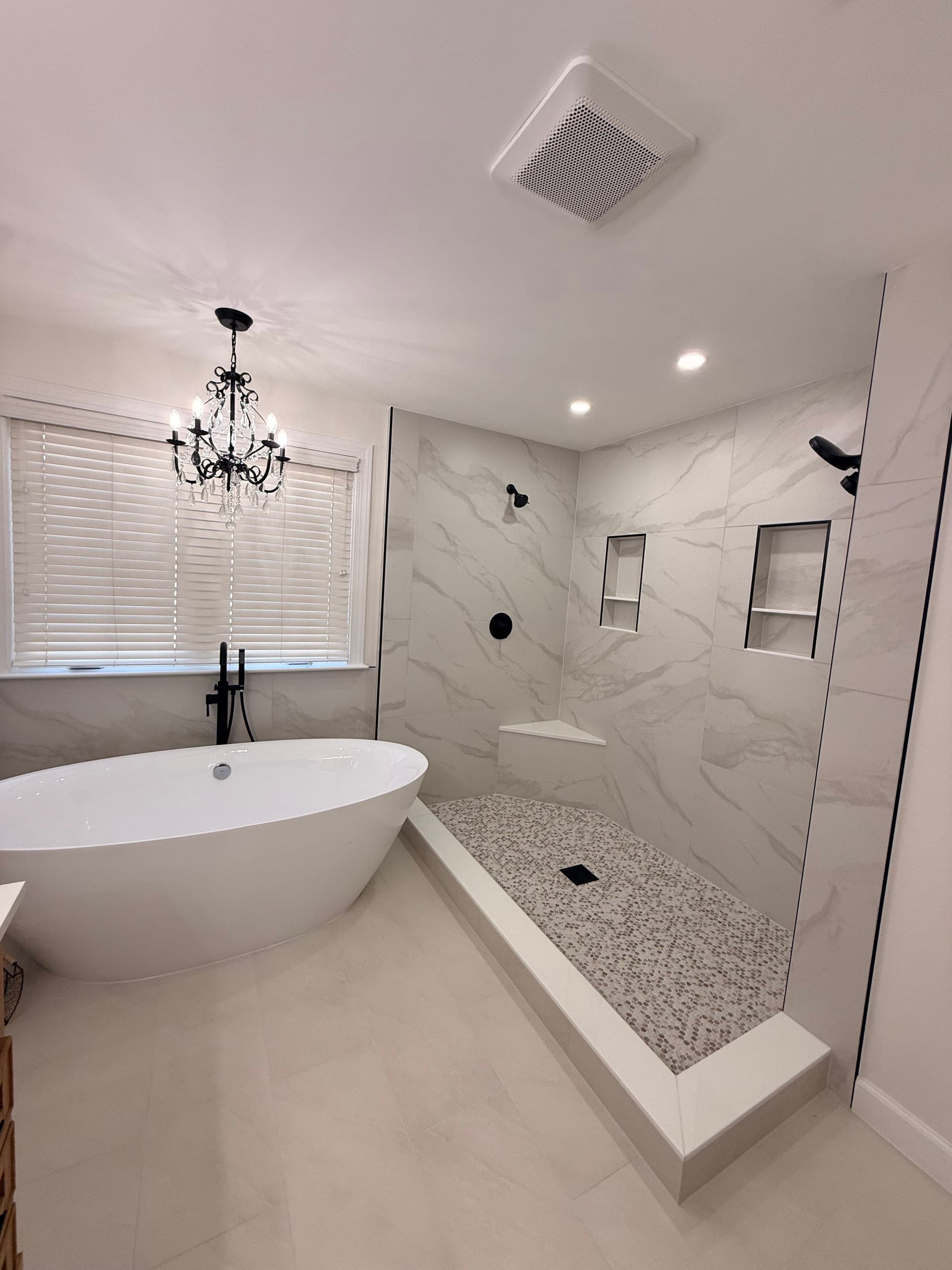 Master Bath, Pebble Shower & Freestanding Tub, Northern Virginia — finished work, photo 3