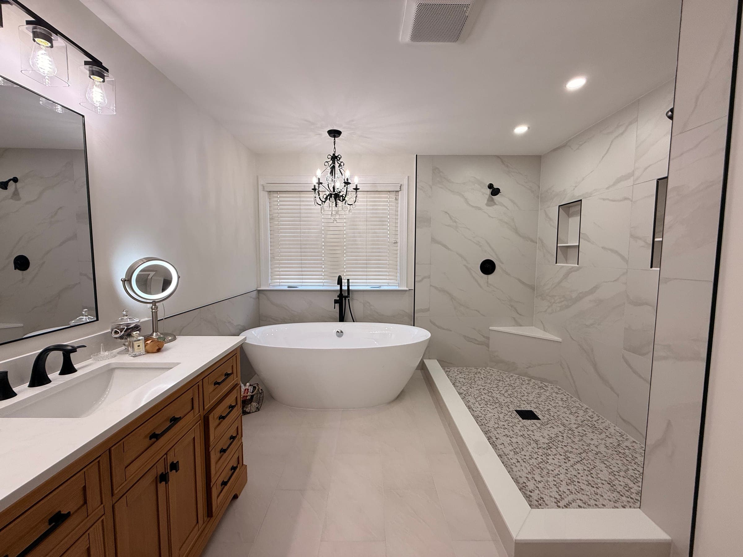 Master Bath, Pebble Shower & Freestanding Tub, Northern Virginia — finished work, photo 5