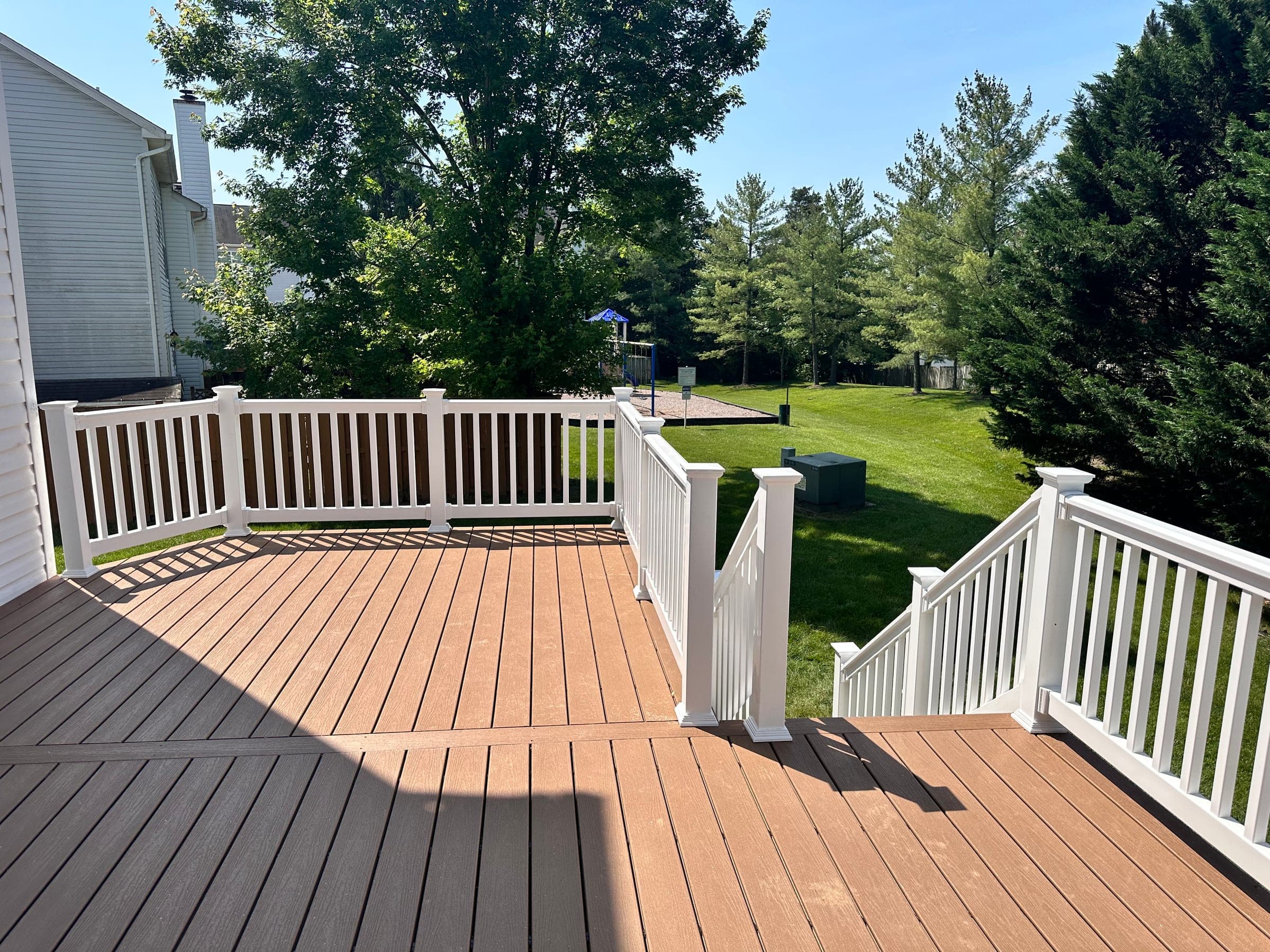 Trex Deck, Two-Tone with Lighted Stairs, Northern Virginia — finished work, photo 1