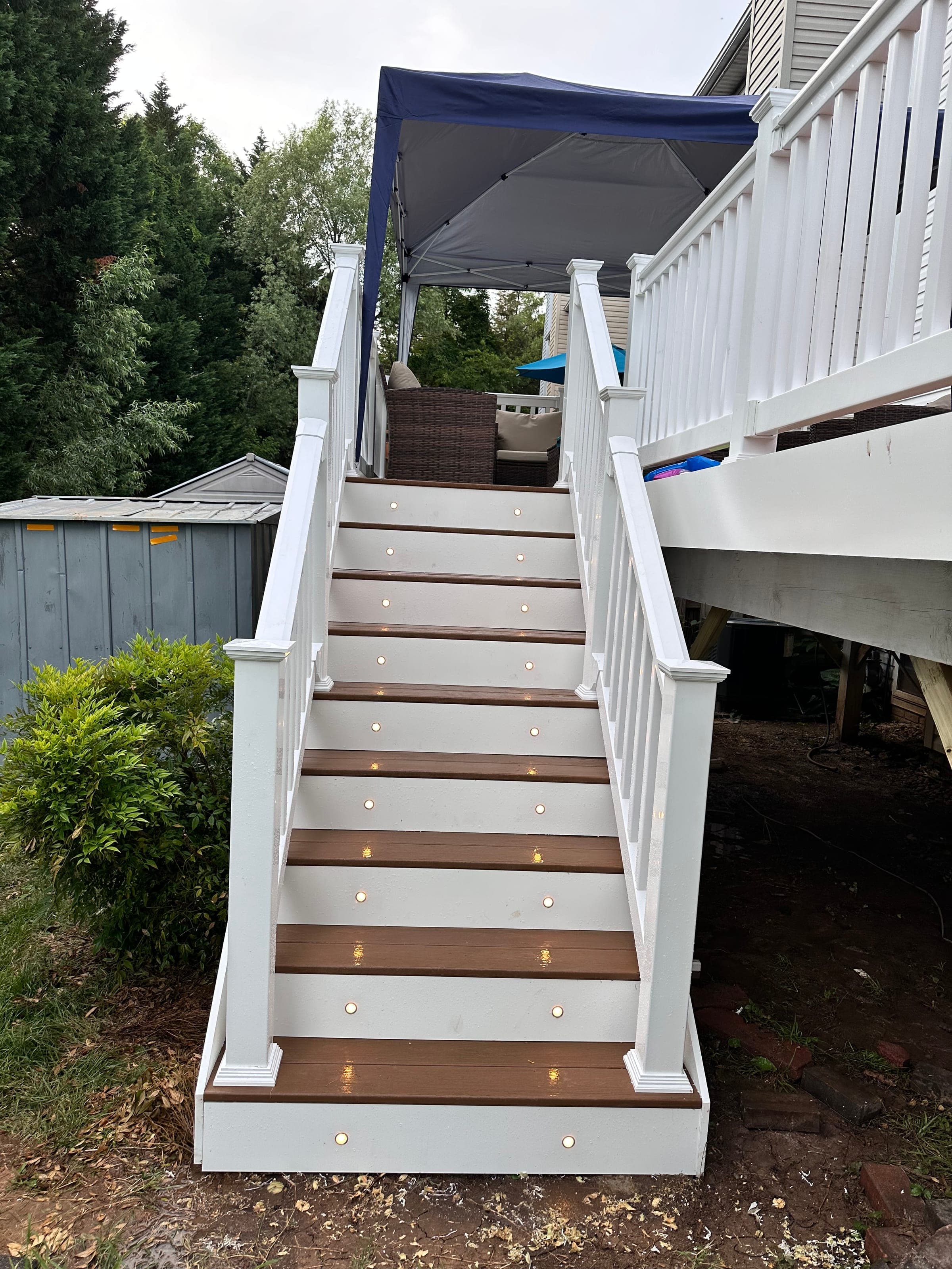 Trex Deck, Two-Tone with Lighted Stairs, Northern Virginia — finished work, photo 6